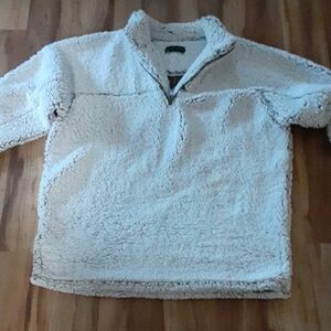 Men's White Zip-Up Sweater